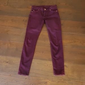 Purple skinny jeans